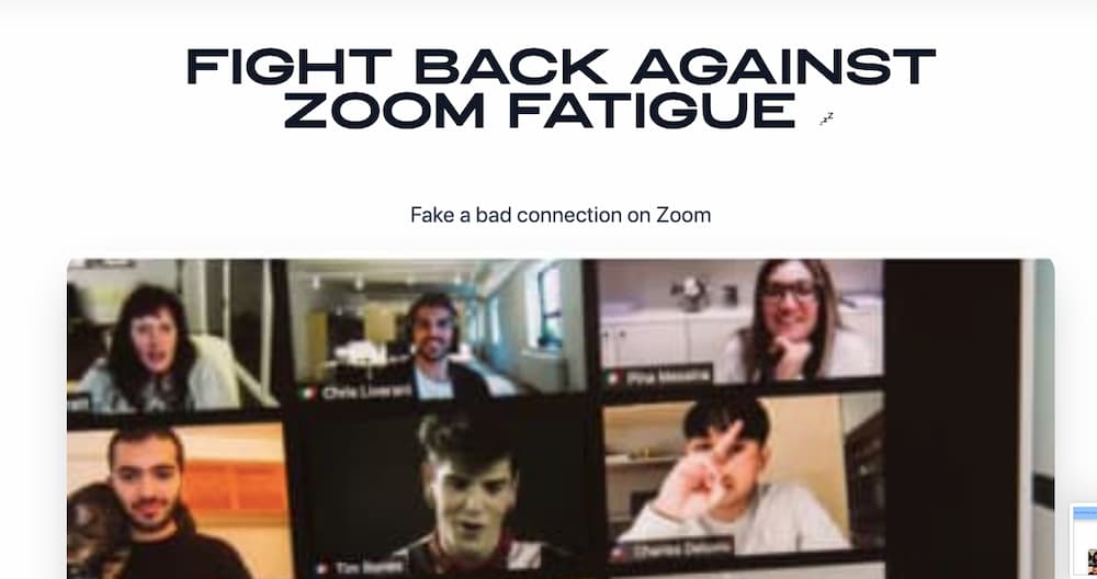 fake a bad connection on Zoom